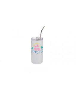 Tumbler - 16oz Straight Stainless Steel with SS Straw & Lid